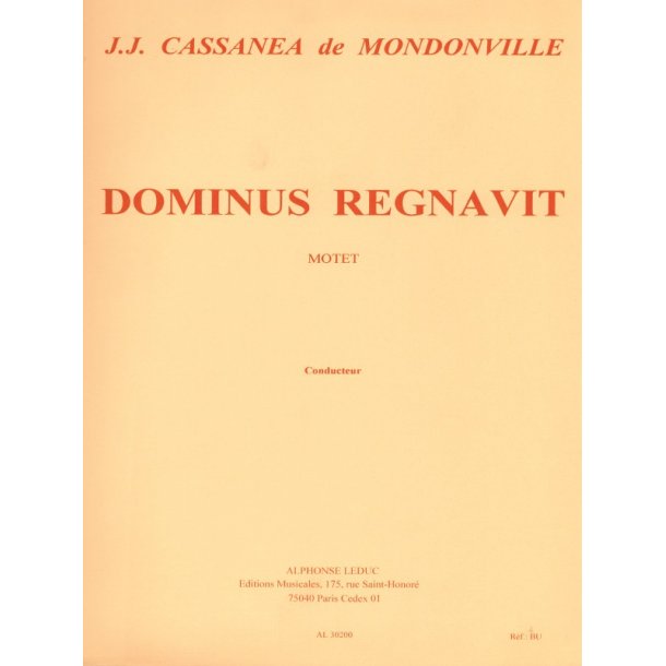 Jean-Joseph Cassan&eacute;a de Mondonville: Dominus regnavit (Choral-Mixed accompanied)