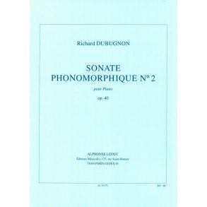 Dubugnon Richard Sonate Phonomorphique No 2 Op.40 Piano Book