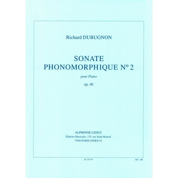 Dubugnon Richard Sonate Phonomorphique No 2 Op.40 Piano Book