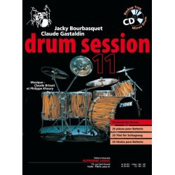 Bourbasquet: Drum session 11 25 pi&egrave;ces pour batterie (livre + cd) - le livre