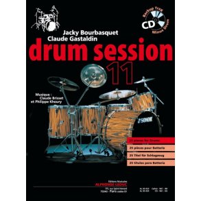 Bourbasquet: Drum session 11 25 pièces pour batterie (livre + cd) - le livre