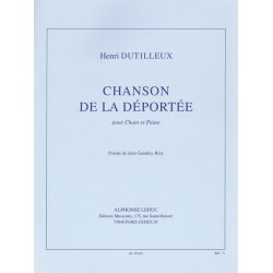 Dutilleux Henri Chanson De La Deportee Voice &amp; Piano Book