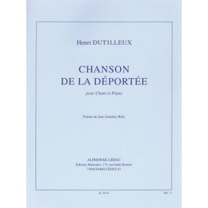 Dutilleux Henri Chanson De La Deportee Voice & Piano Book
