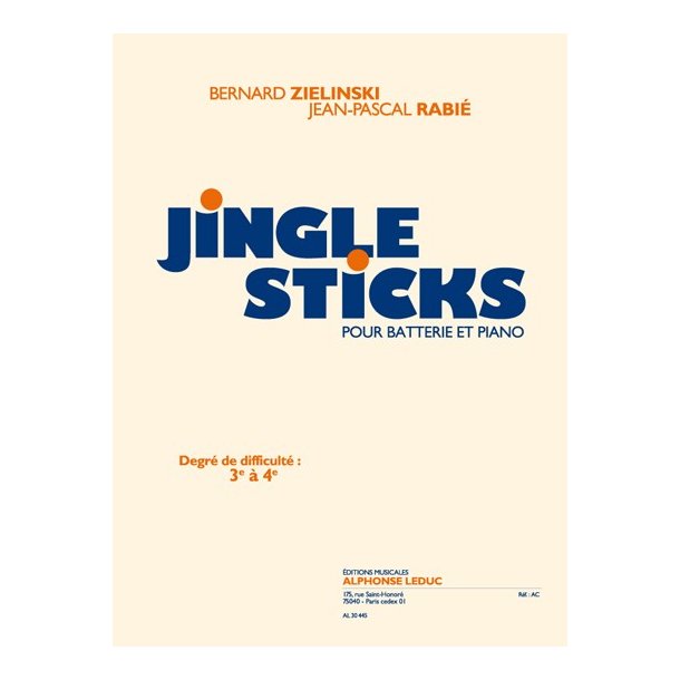 Rabie: Jingle stiks (cycle 1 : degr&eacute; 3 &agrave; 4) pour batterie et piano