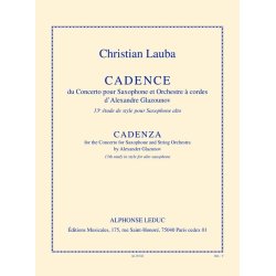 Lauba: Cadence du concerto pour saxophone et orchestre &agrave; cordes d'alexandre glazounov (4') 13e &eacute;tude de style pour saxophone alto