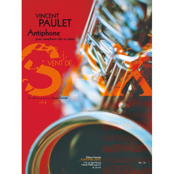 Paulet: Antiphone (4'15'') (7e) (collection vent de sax) pour saxophone alto et piano