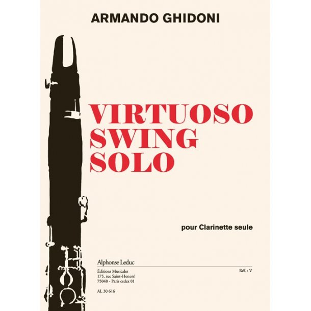 Ghidoni: Virtuoso swing solo (3'30'') pour clarinette si b seule