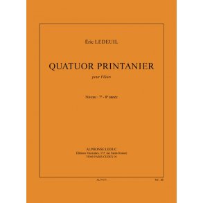 Ledeuil: Quatuor printanier (7-8e année) (9') pour 4 flûtes (partition et parties)