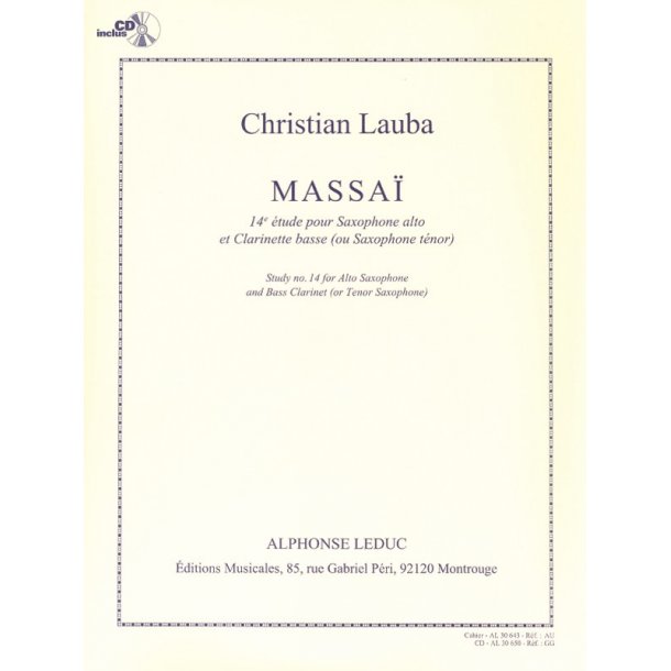 Lauba Massai 14e Etude Duo Avec Saxophone Book/Cd