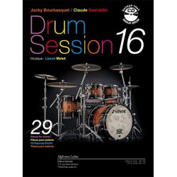 Bourbasquet: Drum session 16 29 pi&egrave;ces pour batterie (livre+cd) - le livre