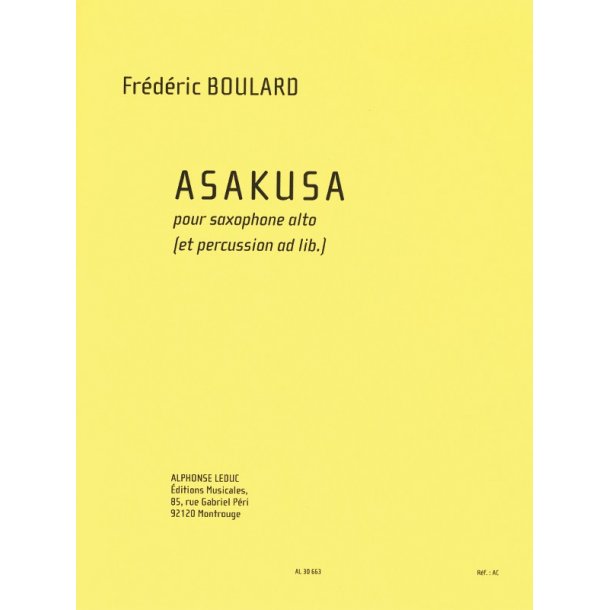 Boulard Frederic Asakusa Alto Saxophone Book