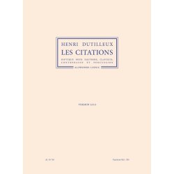 Henri Dutilleux: Les Citations For Oboe, Harpsichord, Double Bass And Percussion (2010 Version)
