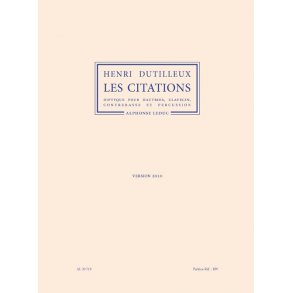 Henri Dutilleux: Les Citations For Oboe, Harpsichord, Double Bass And Percussion (2010 Version)