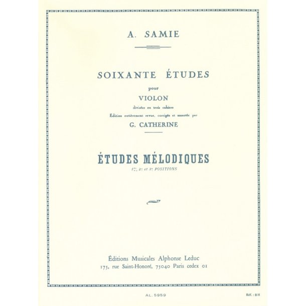 Samie: 60 Etudes Vol.3: Etudes m&eacute;lodiques Op.33 (Violin solo)