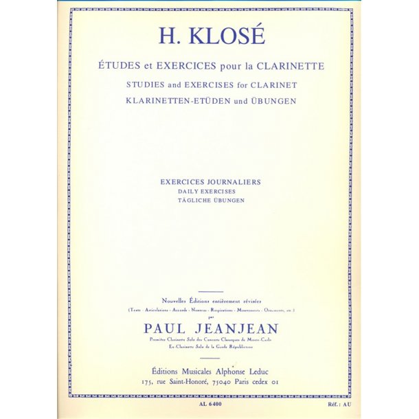 Exercice journaliers pour clarinette