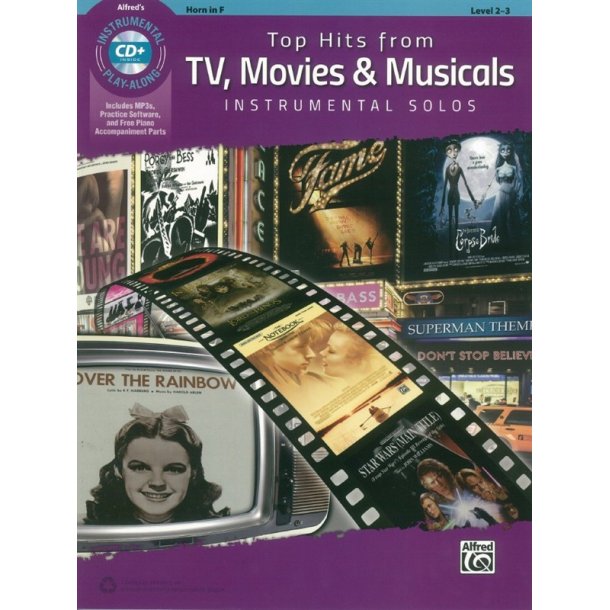 Alfred's Instrumental Play-Along: Top Hits From TV, Movies &amp; Musicals - Horn In F (Book/CD)