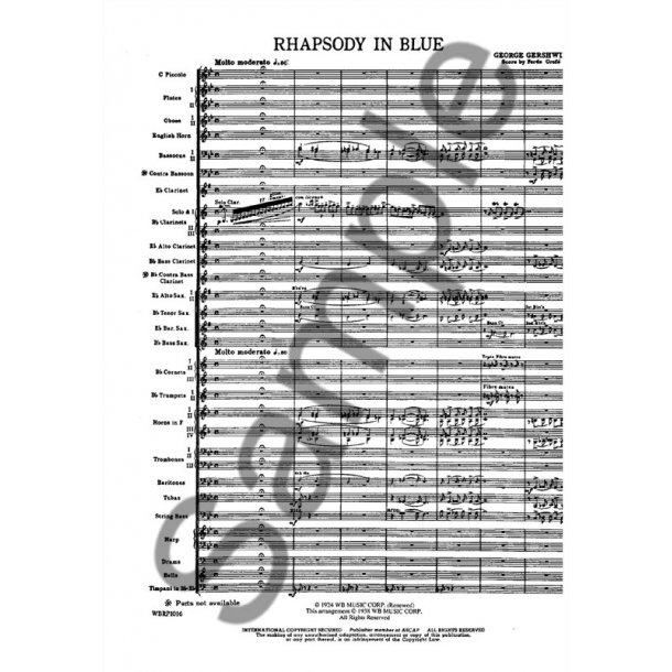 George Gershwin: Rhapsody In Blue (Concert Band Score And Parts)