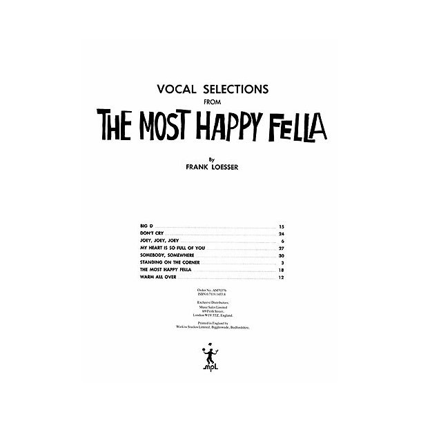Frank Loesser: The Most Happy Fella - Vocal Selections