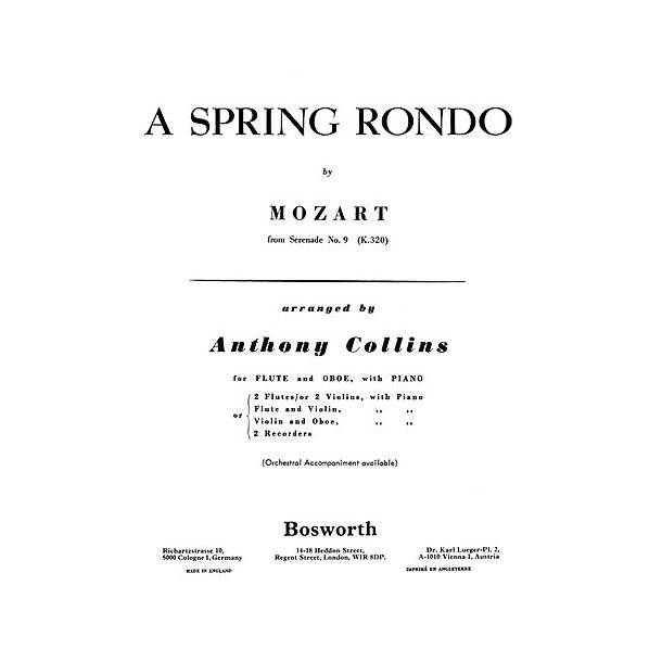 W.A. Mozart: Spring Rondo (Bosworth Amateur School Orchestra)