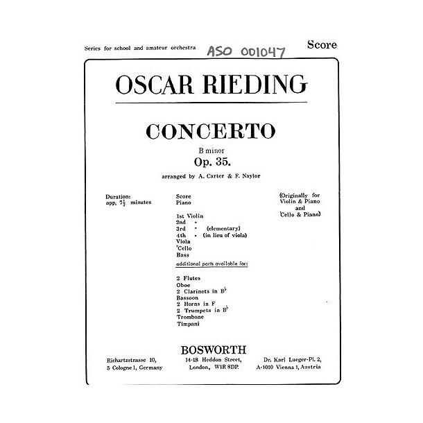 Oskar Rieding: Concerto In B Minor Op. 35
