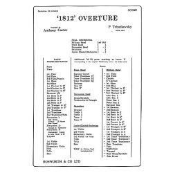 Tchaikovsky: 1812 Overture (Score And Parts)