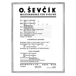Otakar Sevcik: Ubungsthemen Hierzu Op.2