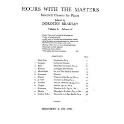 Hours With The Masters Vol.6 Advanced (Bradley) Pf