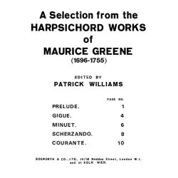 Greene, M Five Harpsichord Works Williams Pf