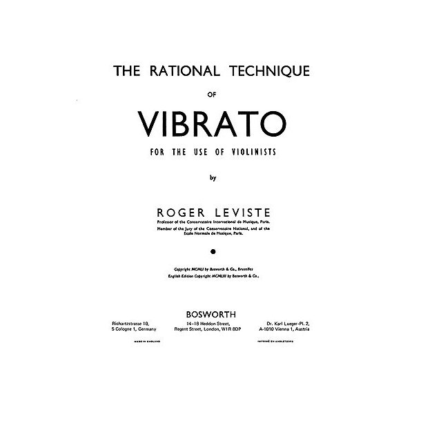 Leviste, R The Rational Technique Of Vibrato French And English