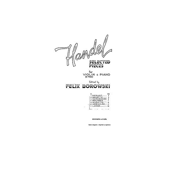G.F. Handel: Selected Pieces (Violin/Viola)