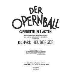 Heuberger, R Der Opernball Overture (German Lyrics) Pf