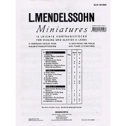 Mendelssohn: 15 Miniatures For Violin And Piano Vol.1