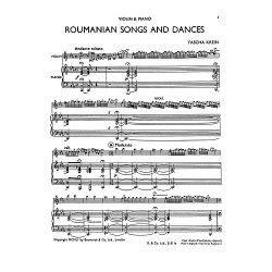 Yasha Krein: Roumanian Songs And Dances (Violin/Piano)