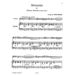 Willem De Fesch: Minuet For Violin And Piano