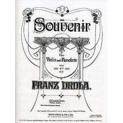 Franz Drdla: Souvenir For Violin And Piano