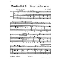 Leo Portnoff: Minuet In Old Style For Violin And Piano