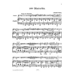 Henry, J H Mazurka No.3 In D Vln/Pf