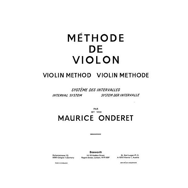 Maurice Onderet: Violin Method Book 1