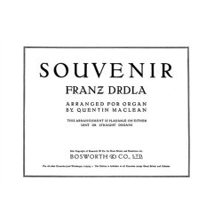 Franz Drdla: Souvenir For Organ
