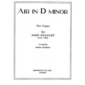 John Stanley: Suite In D For Organ