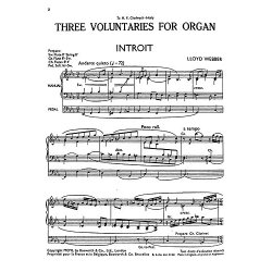 W.S. Lloyd Webber: Three Voluntaries For Organ