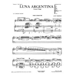 Templin, L Luna Argentina Concert Tango (Naylor) Orch Pf Sc/Pts