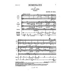 De Falla: Homenajes: Le Tombeau De Claude Debussy  (Miniature Score)