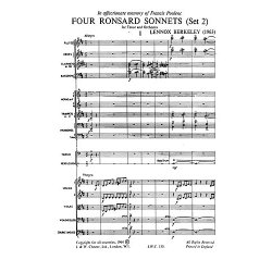 Lennox Berkeley: Four Ronsard Sonnets Op.62 (Miniature Score)