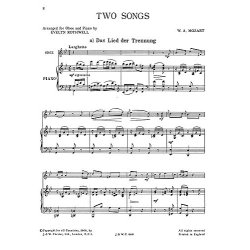 Mozart: Two Songs for Oboe and Piano