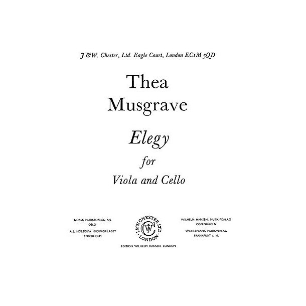 Thea Musgrave: Elegy For Viola And Cello