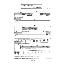 Paul Cooper: Variants For Organ