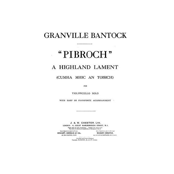 Bantock: The Highland Lament of Pibroch for Cello And Piano Or Harp