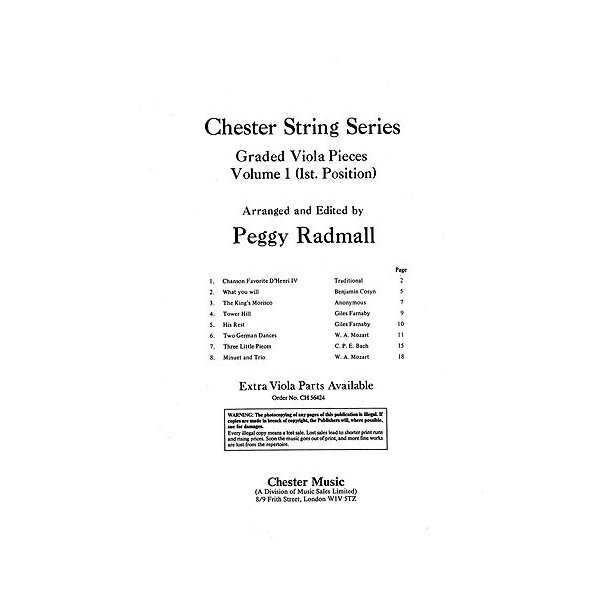 Peggy Radmall: Chester String Series Viola Book 1 (Viola/Piano)