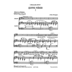 Honegger: Quatre Poemes for Medium Voice and Piano